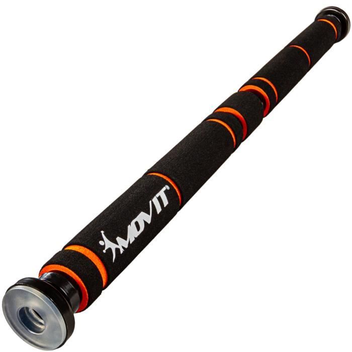 MOVIT Barre de traction porte, à visser, 63 cm à 100 cm noir/orange
