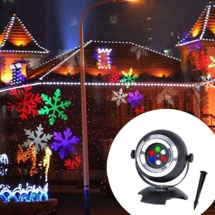 LED Projection Feux de flocon de neige Paysage Jardin Décoration Lampe de projection
