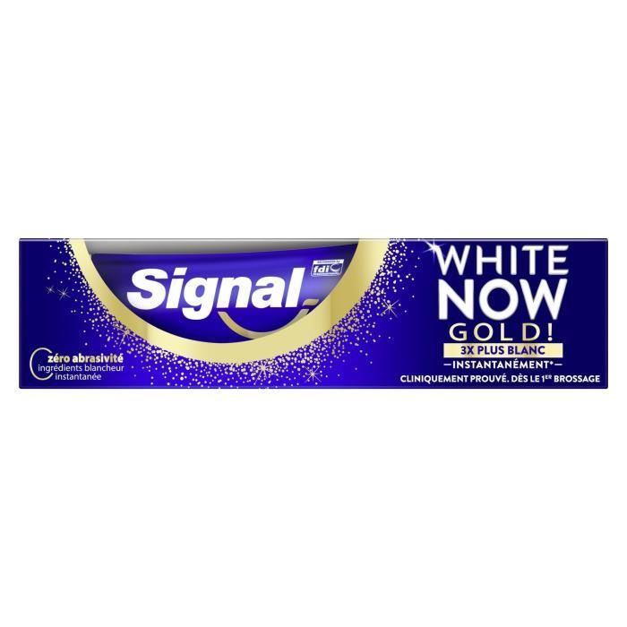 LOT DE 3 - Dentifrice white now gold SIGNAL le tube de 75mL