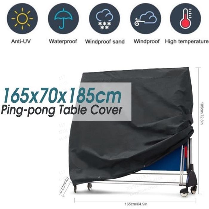 TEMPSA Table de ping-pong Couverture En Tissu Oxford 165x70x185cm