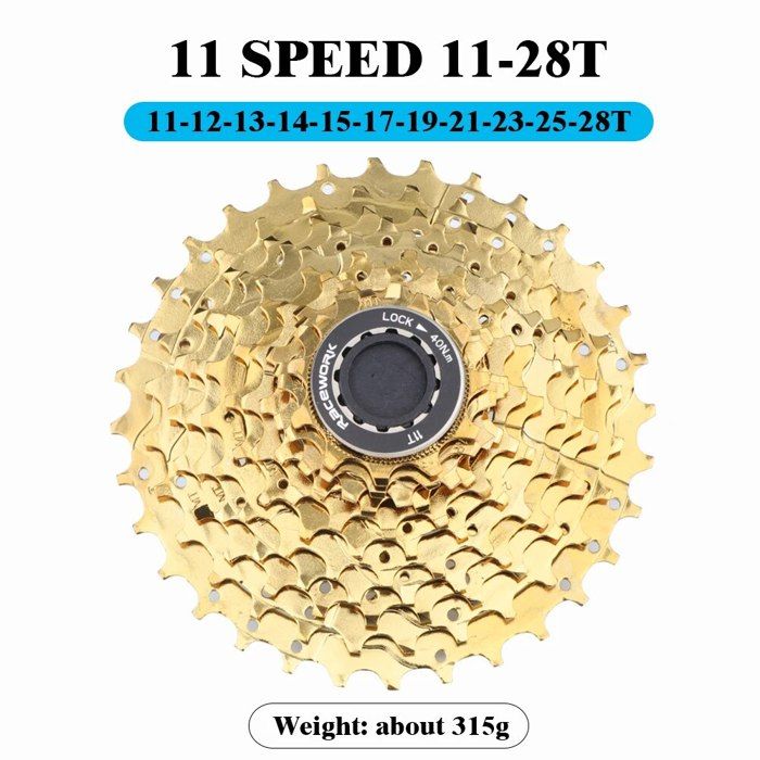 Cassette Vélo 11 Vitesses 11s - Universelle HGR - Plusieurs Spécifs - Acier - Neuf