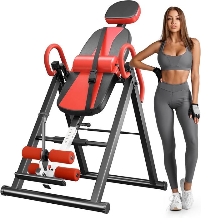 Banc D'inversion Gravity Pro Avec Appui-tête – Machine Robuste 4 Angles, Jusqu'à 150 Kg, Pliable