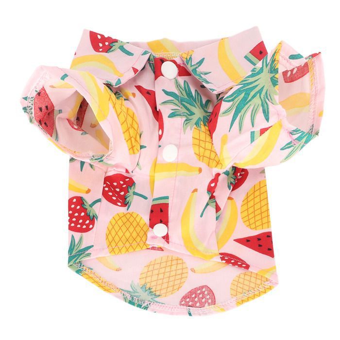 T-shirt pour chien - Imprimé fruits - Taille M - Respirant - Tendance - Confort optimal