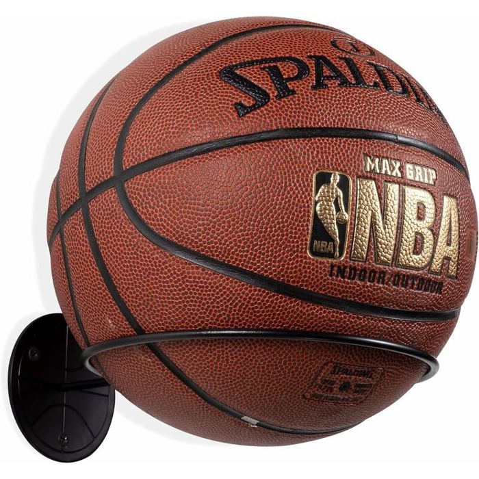 Support Mural Ballon – Porte-ballons En Bois Et Métal Style Rustique – Foot, Basket, Rugby