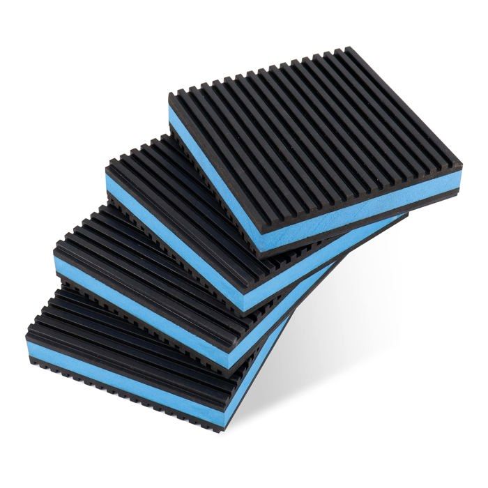 Lot de 4 tapis disolation en caoutchouc anti-vibrations 102 x 102 x 22 cm pour climatiseur système de climatisation