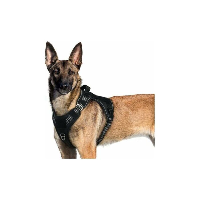 Harnais de chien anti traction - PZCC - Tactique - Réglable - Respirant - Gilet réfléchissant
