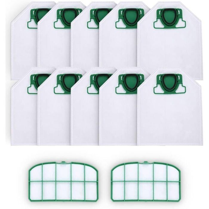 Kit 10 Sacs Aspirateur + 2 Filtres HEPA Pour Vorwerk Kobold VK200 FP200 - Accessoires Rechange Hygiéniques Et Puissants