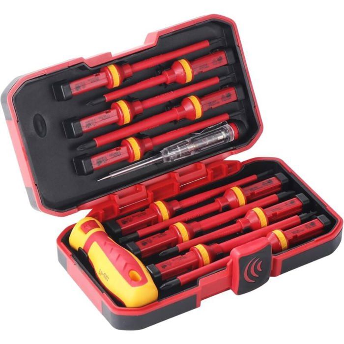 Lot de 13 Tournevis Isolés Set Tournevis Electricien Professionnel Tournevis Isolé 1000v Tournevis Interchangeables Tournevis M