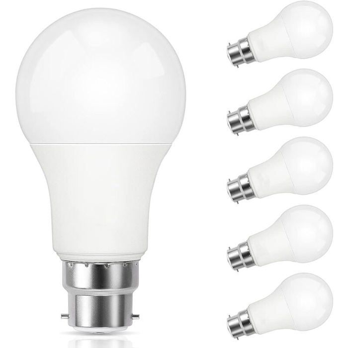 Ampoule LED B22 - MICH - 9W - Équivalent 60W - Blanc froid 5000K - 800LM - CRI 90 - Non-dimmable - 6 pièces