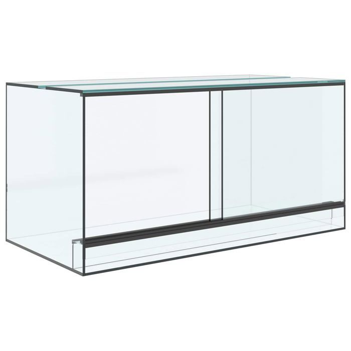 Terrarium en verre pour reptiles - vidaXL - 80x40x40 cm - Blanc - Vision à 360 degrés - Bonne ventilation