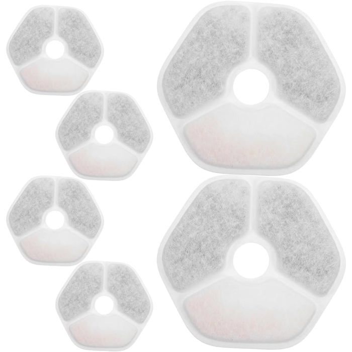 Lot De 6 Filtres Pour Fontaine À Eau Chat Éléments Filtrants Hexagonaux Compatibles Remplacement Facile Pour Distributeur Au[YF505]
