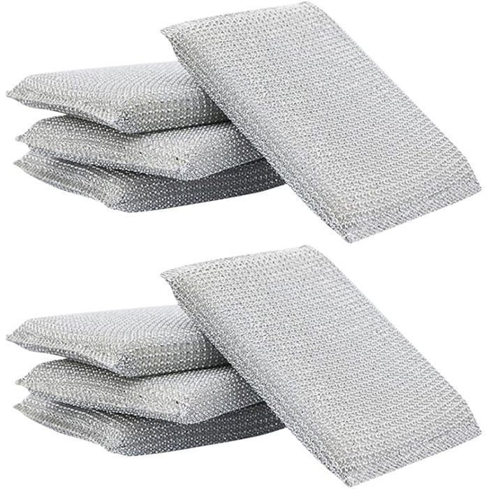 Lot de 10 éponges à récurer métalliques anti-rayures pour vaisselle