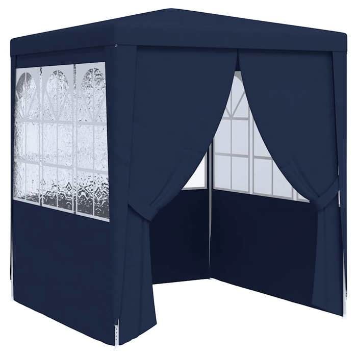 VIDAXL Tente de réception avec parois latérales 25x25 m Bleu 90 g/m² - (2.5x2.5x2.4 m) BONNE2265