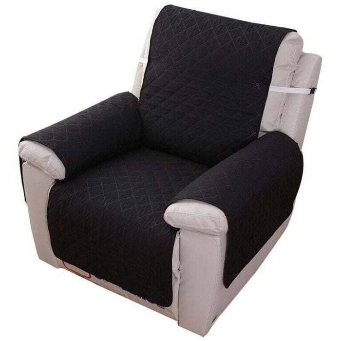 Housse fauteuil relax 1 place imperméable noir 55x200 cm