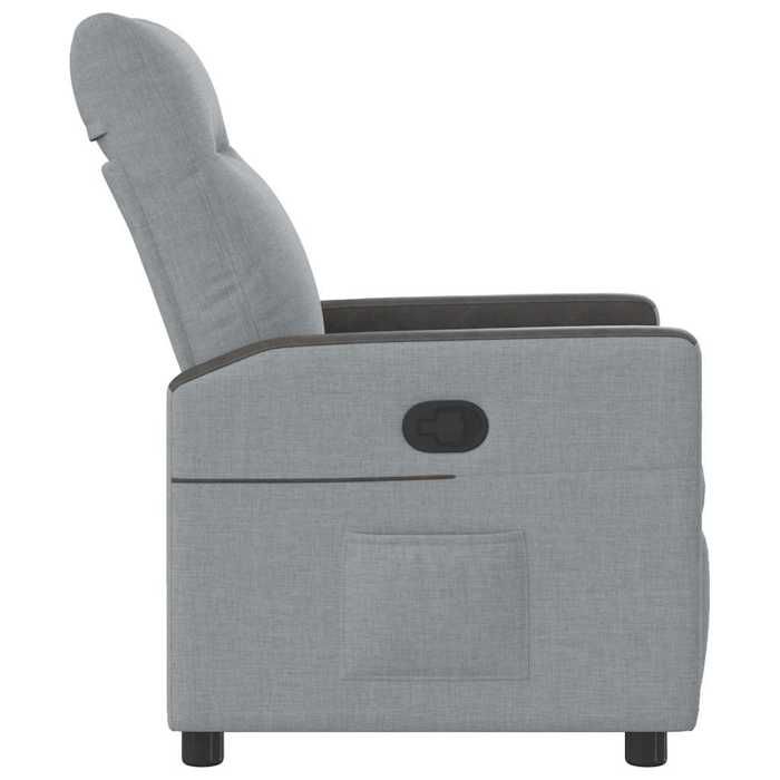 Confortable Fauteuil inclinable Chaise-sofa pour relax Gris clair Tissu__27536
