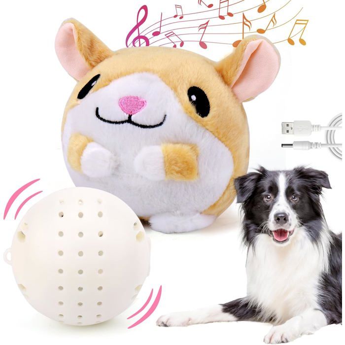 Jouet interactif pour chien balle interactive pour chien avec roulement automatique saut vibration et ondulation balle couine