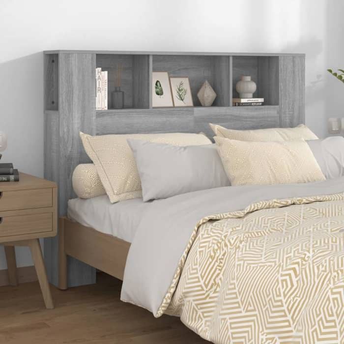 Tête de lit Cadre robuste - vidaXL - bois dingénierie - sonoma gris - 140 x 185 x 1045 cm@eks15k