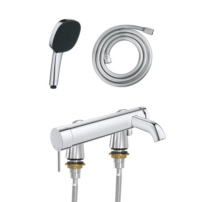 Mitigeur baignoire mécanique GROHE Essence avec colonnettes Idro'Flex + Douchette 2 jets Comfort + Flexible - vue 1
