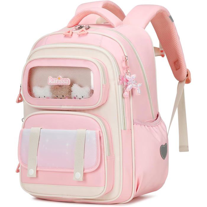 Cartable Primaire Pour FillesSac À Dos Ergonomique Pour Enfants Du Cp Au Cm2Sac DÉcole Fille Primaire Décontracté Avec Pendenti