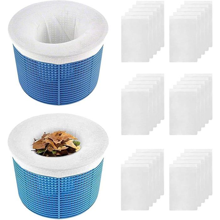 30 Filtre Skimmer Piscine Chaussettes de Skimmer Chaussettes de Skimmer de Piscine Panier Piscine Pool Skimmer Socks(Blanc)