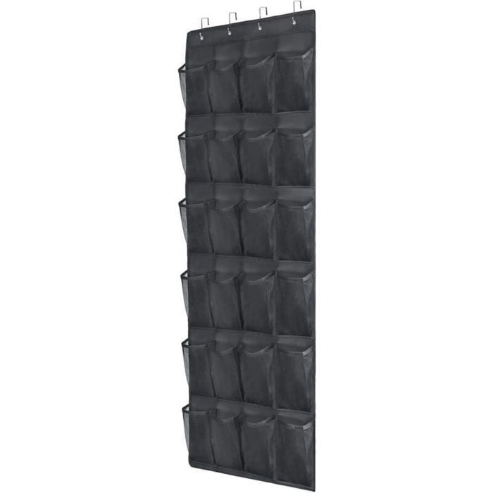 Organisateur de chaussures suspendu 24 poches en maille 4 crochets support de rangement pratique accrocher au-dessus de la ENEVAOCT
