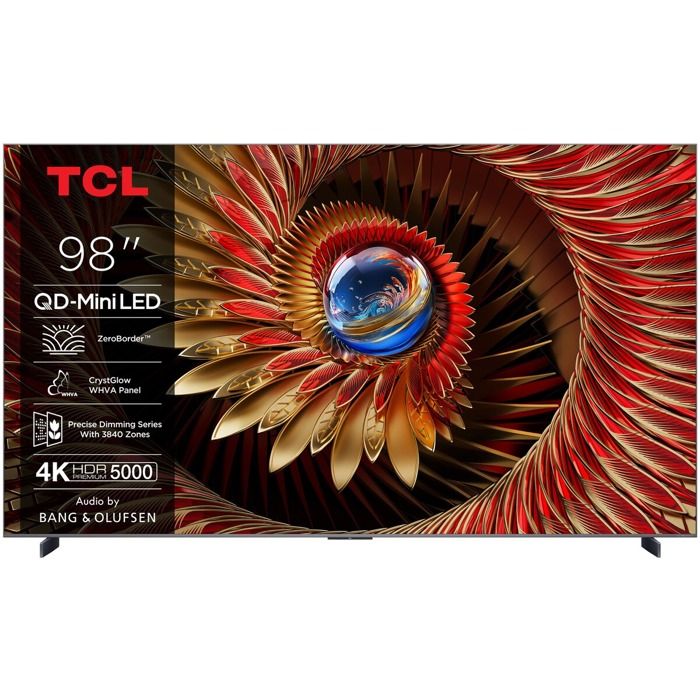 TV LED Tcl DEMO TV TCL 4K QD Mini LED Premium 144Hz 98C89K 249 cm avec GOOGLE TV et systeme sonore Bang Olufsen