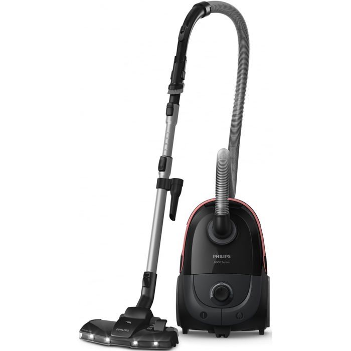 Aspirateur avec sac noir - PHILIPS - 4 l - 900 W - Portée 12 m - Tube télescopique - Nettoyage à sec - Microfiltre