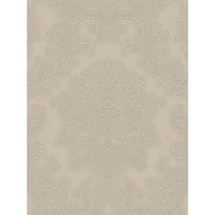 Papier peint damsase couleur taupe - Achat / Vente papier ...
