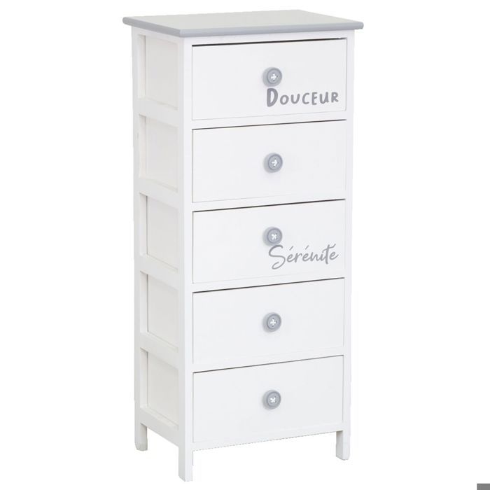 Commode/Chiffonnier bois Sérénité et Douceur 5 tiroirs Commode/Chiffonnier bois Sérénité et Douceur 5 tiroirs