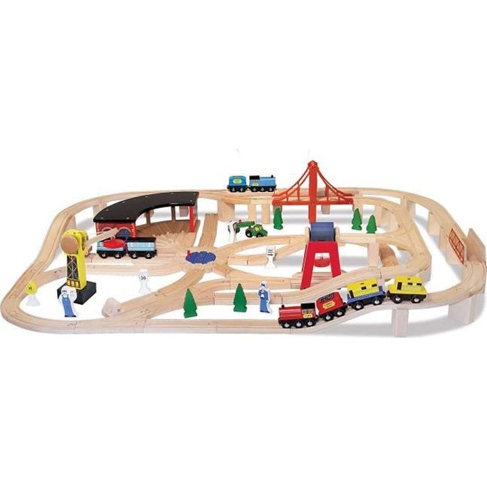 Melissa and doug wooden railway set 132 pieces shop