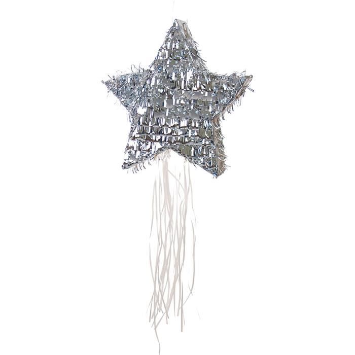Piñata étoile Argentée Party Pro - Pour Anniversaire Enfants, à Remplir De Friandises, Jeu à Ficelles