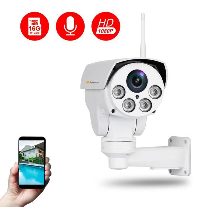 Jennov Ptz Wifi Ip Camera Surveillance Sans Fil Interieure Exterieure Avec Audio Hd 1080p Camera Wifi 16g Sd Carte Inclus Achat Vente Camera Ip Jennov Ptz Wifi Ip Camera Cdiscount