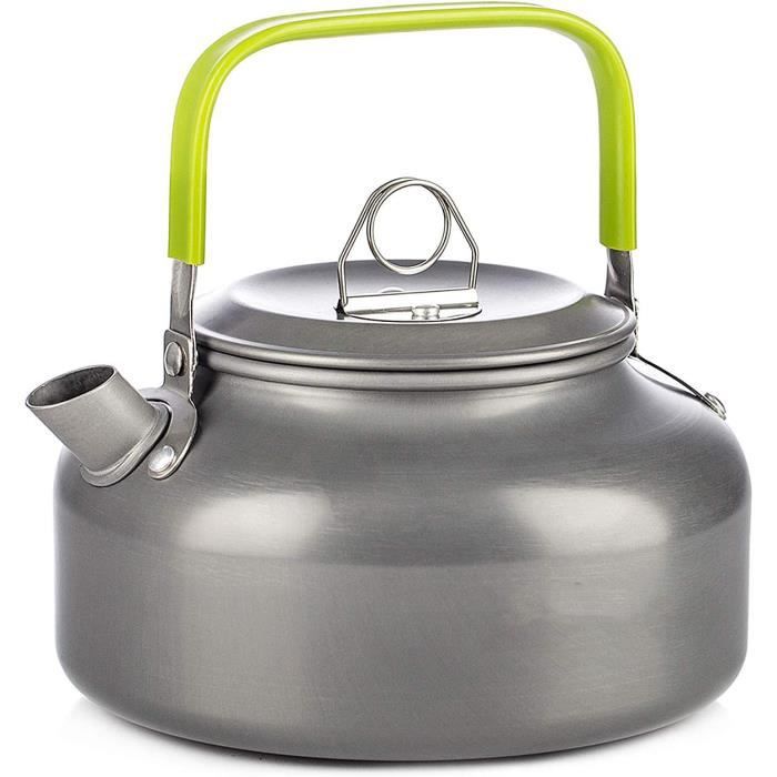 Bouilloire Camping 1,6L Acier Inox 304 - Poignée Anti-brûlure Pour Feu De Camp, Randonnée