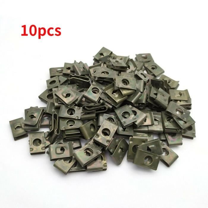 Lot De 20 Agrafes De Carrosserie (U-clips + Vis) - Pour Garde-boue, Pare-chocs, Capots - Métal Galvanisé Résistant