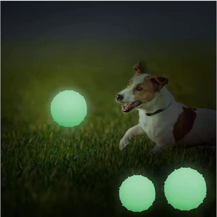 Balle pour chien, 2 balles rebondissantes lumineuses et sombres, balle pour chien indestructible, jouet balle pour chien