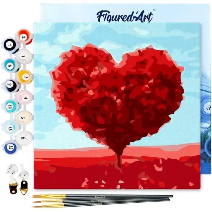 Figured'Art Kit Peinture Par Numéro 20x20cm - Côte D'Azur Avec Cadre - Loisir Créatif DIY