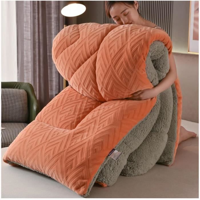 Housse De Couette Velours Côtelé Épais - Ultra Douce, Chaude - Fermeture Éclair - Taille Double/Reine/Roi