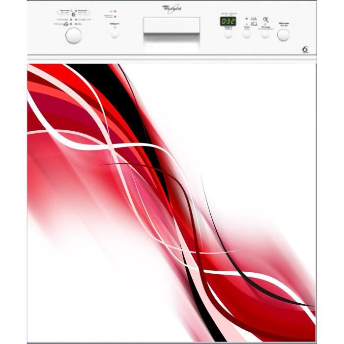 Sticker - Design - Lave Vaisselle - Rouge - 60x60cm - Vinyle