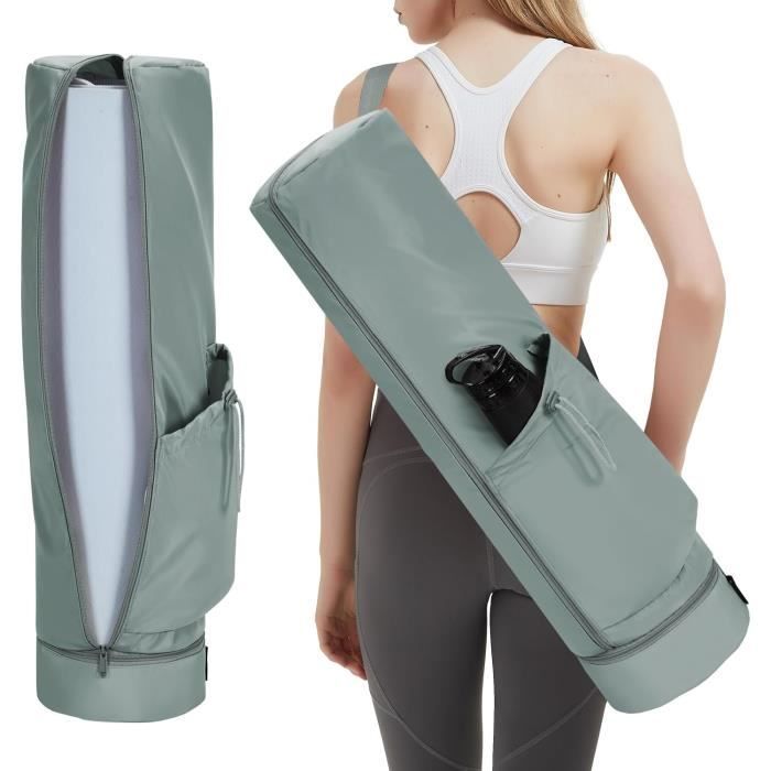 Sac Tapis Yoga Femme | Compartiment Humide | Poche Bouteille | Bandoulière Réglable | 84x20cm