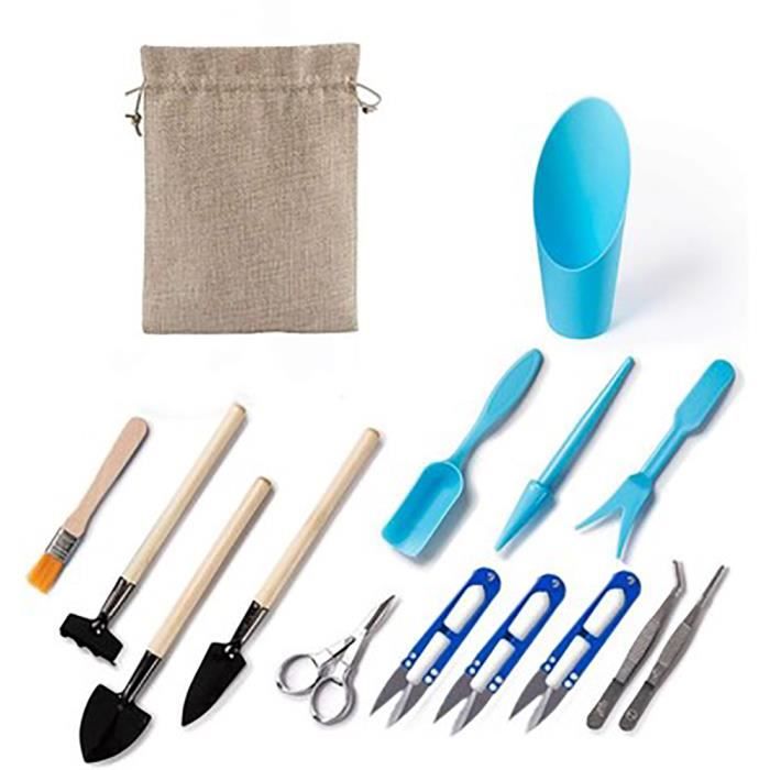 15Pcs Outils pour Bonsaï, Kit Outils de Jardinage Outil à main de
