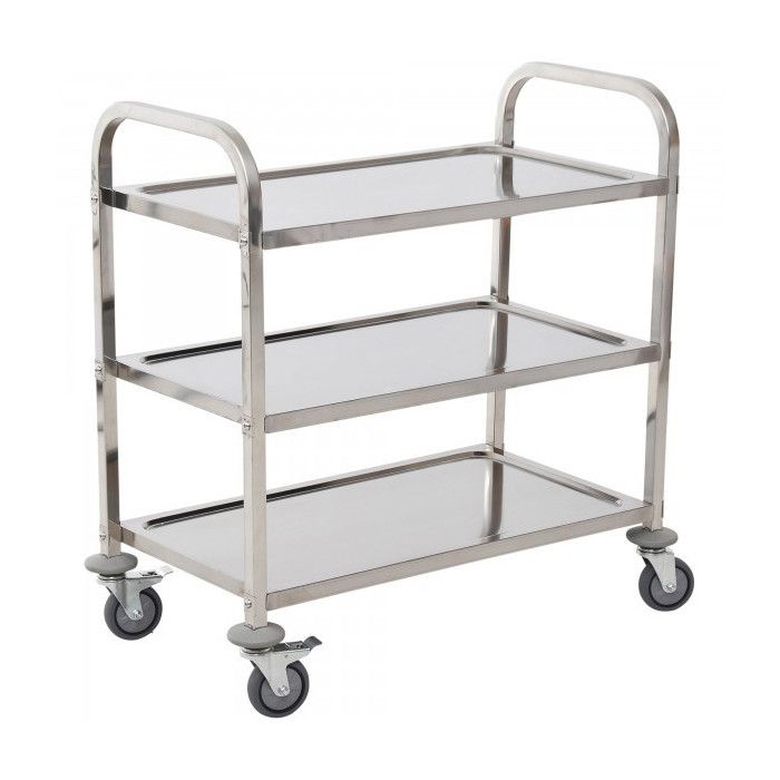 Desserte cuisine avec roulettes pivotantes Inox chromé