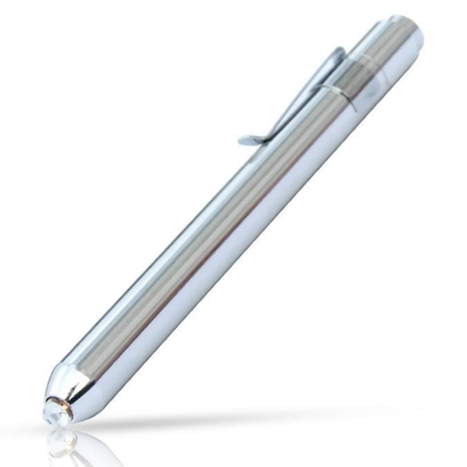 R Medical lampe de Poche Torche Couleur Argent lampe 1 LED lumiere blanche chaude aluminium TOOGOO 