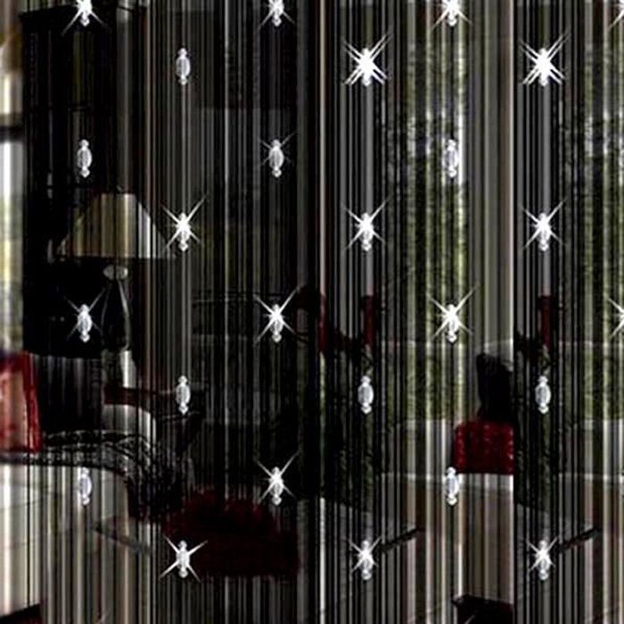 Rideau De Porte Perles Anti-mouches - 90x220 Cm, Perles PVC, Résistant UV, Noir - 6