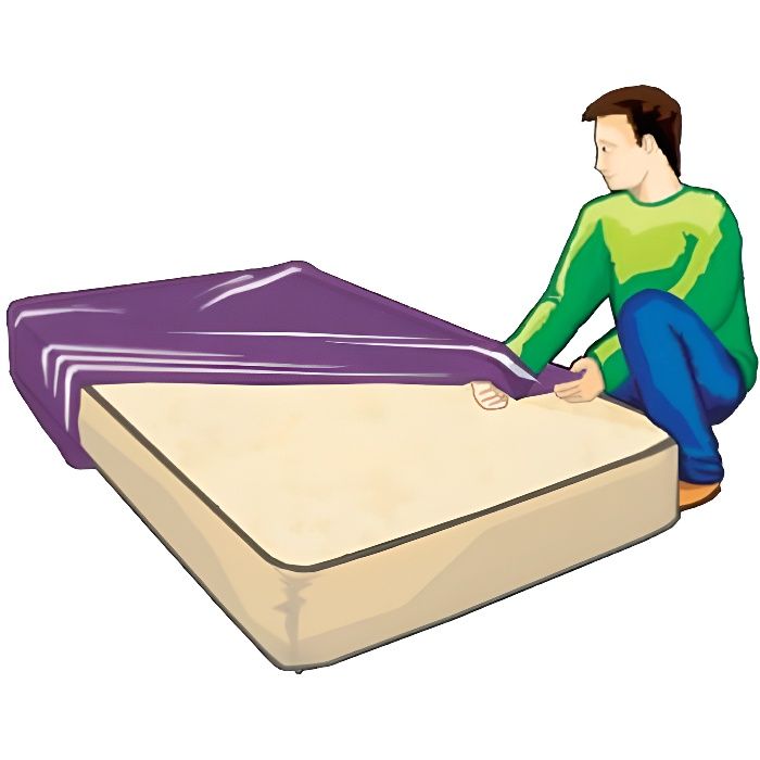 Housse de protection pour matelas 1 place Violet