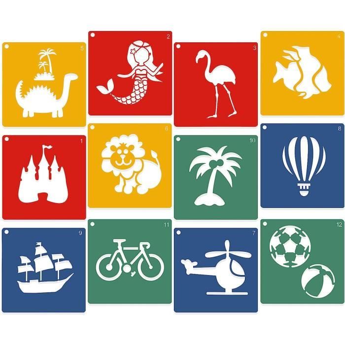 20 Pièces Pochoirs De Dinosaure Réutilisables Pour Peinture, Modèle De Pochoir D'animal Et De