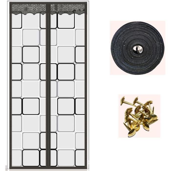 Rideau De Porte Magnétique Isolant - 90x220 Cm, Coupe-vent, économie D'énergie, Noir - 7