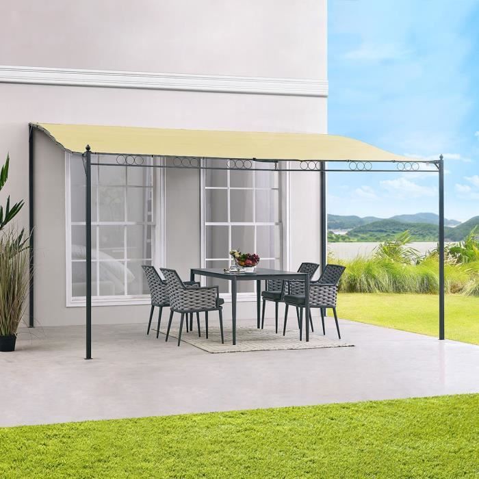 Tapaz Auvent Pergola Adosse 3 X 4 M Ecru Achat Vente Pergola Tapaz Auvent Pergola Adosse Cdiscount
