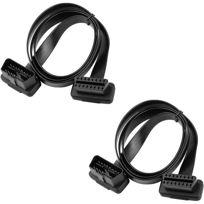 OBD-II Câble d'extension Ultra Low Profile, 2 Pack 95CM OBD2 Câble