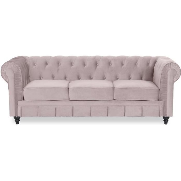 Canape Chesterfield Velours 3 Places Altesse Taupe Canape Chesterfield Velours 3 Places Altesse Taupe