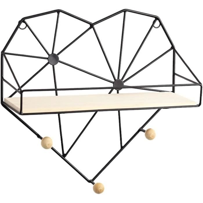 Étagère Murale Artisanale En Forme De Cœur - Style Shabby Chic Et Rustique - Bois